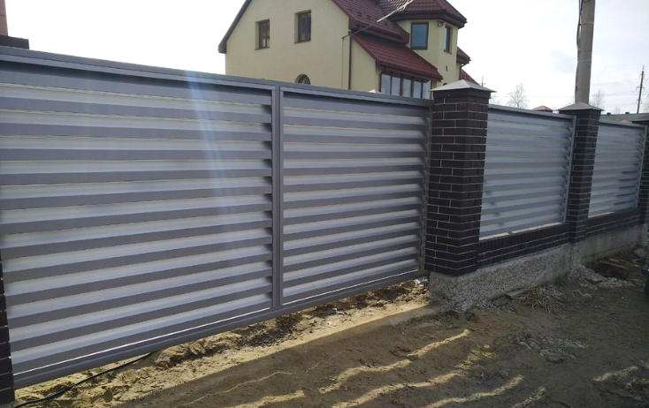 Ворота распашные Жалюзи Эксклюзив